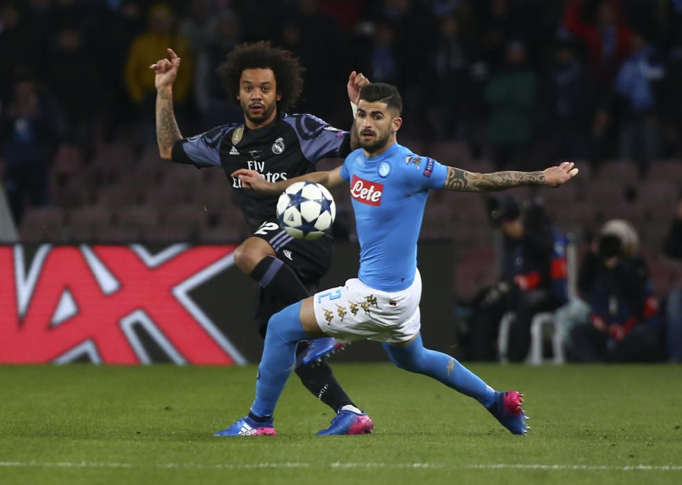 Real Madrid's Marcelo in action with Napoli's ...