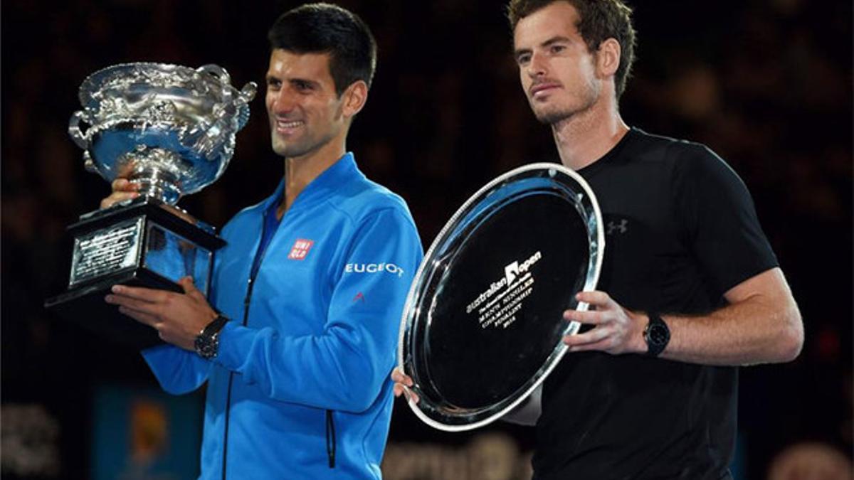 Djokovic y Murray, en la ceremonia de trofeos