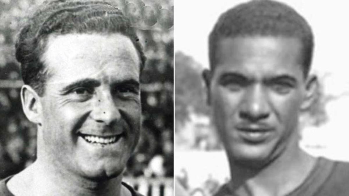 Dos exjugadores del FC Barcelona: Héctor Scarone (Uruguay) y Fausto dos Santos (Brasil)