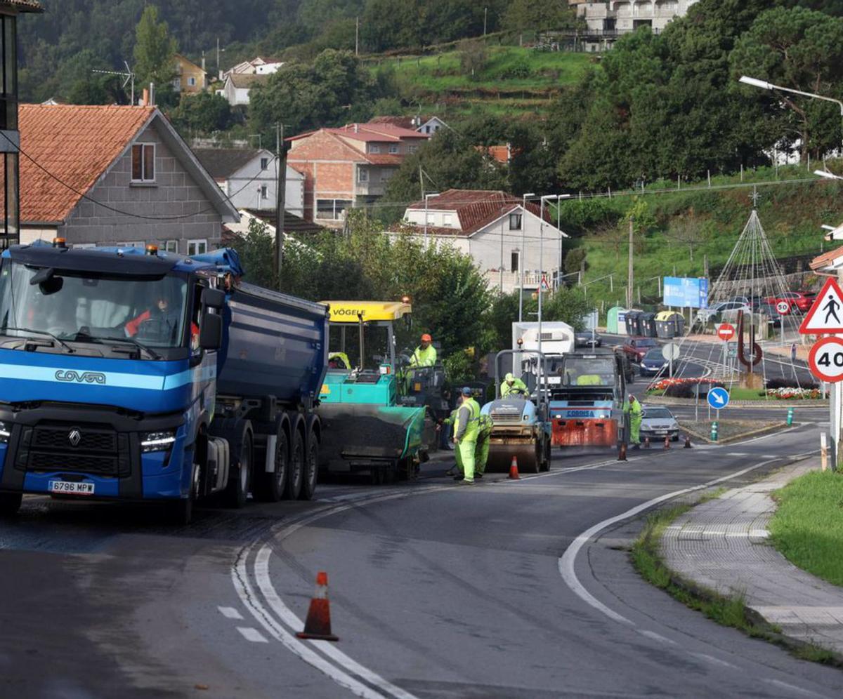 Trabajos en la PO-308. | G. Santos