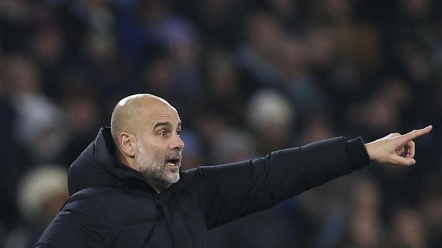 Pep Guardiola, durante el duelo de Premier League contra el Nottingham Forest