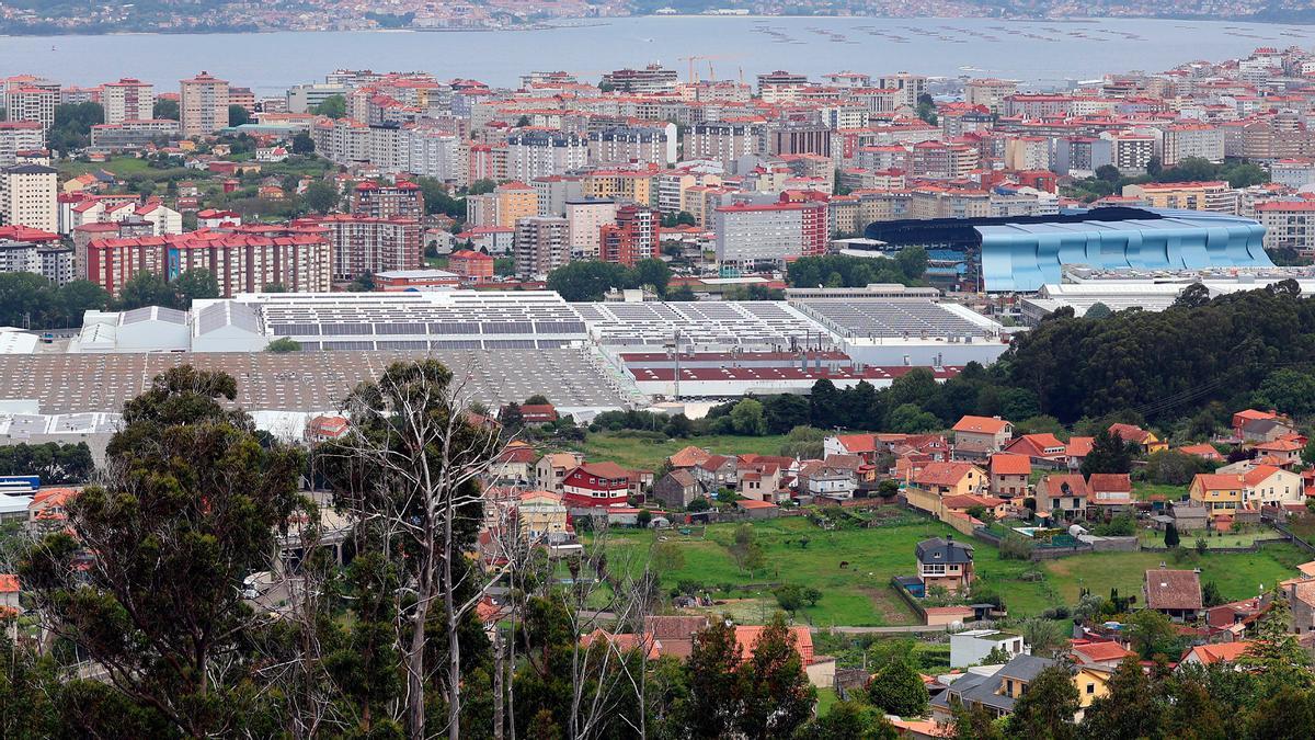 Vista aérea de la zona de Balaídos.