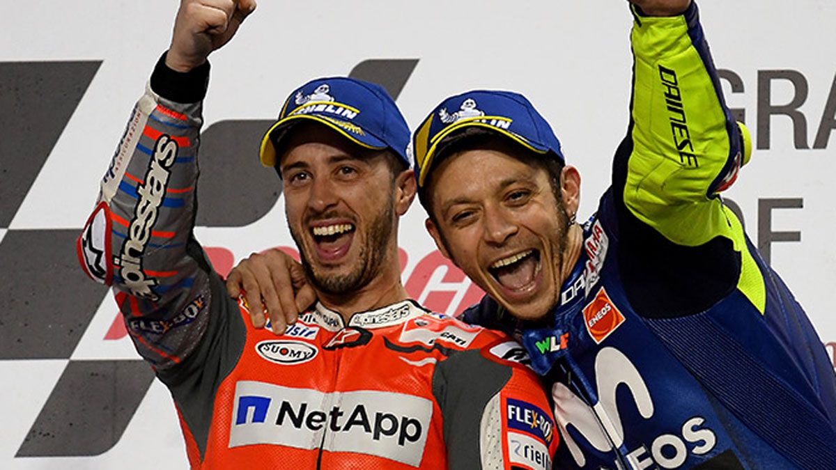 Dovizioso y Rossi, en una imagen de archivo, serán compañeros en Petronas desde Misano