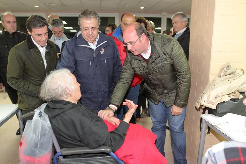 El ministro del Interior y el presidente de la Comunidad visitan las zonas afectadas