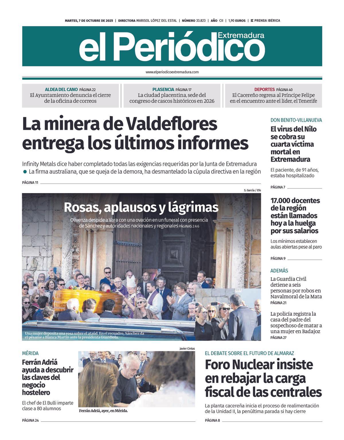 Consulta la portada correspondiente al día 7 de octubre de 2025