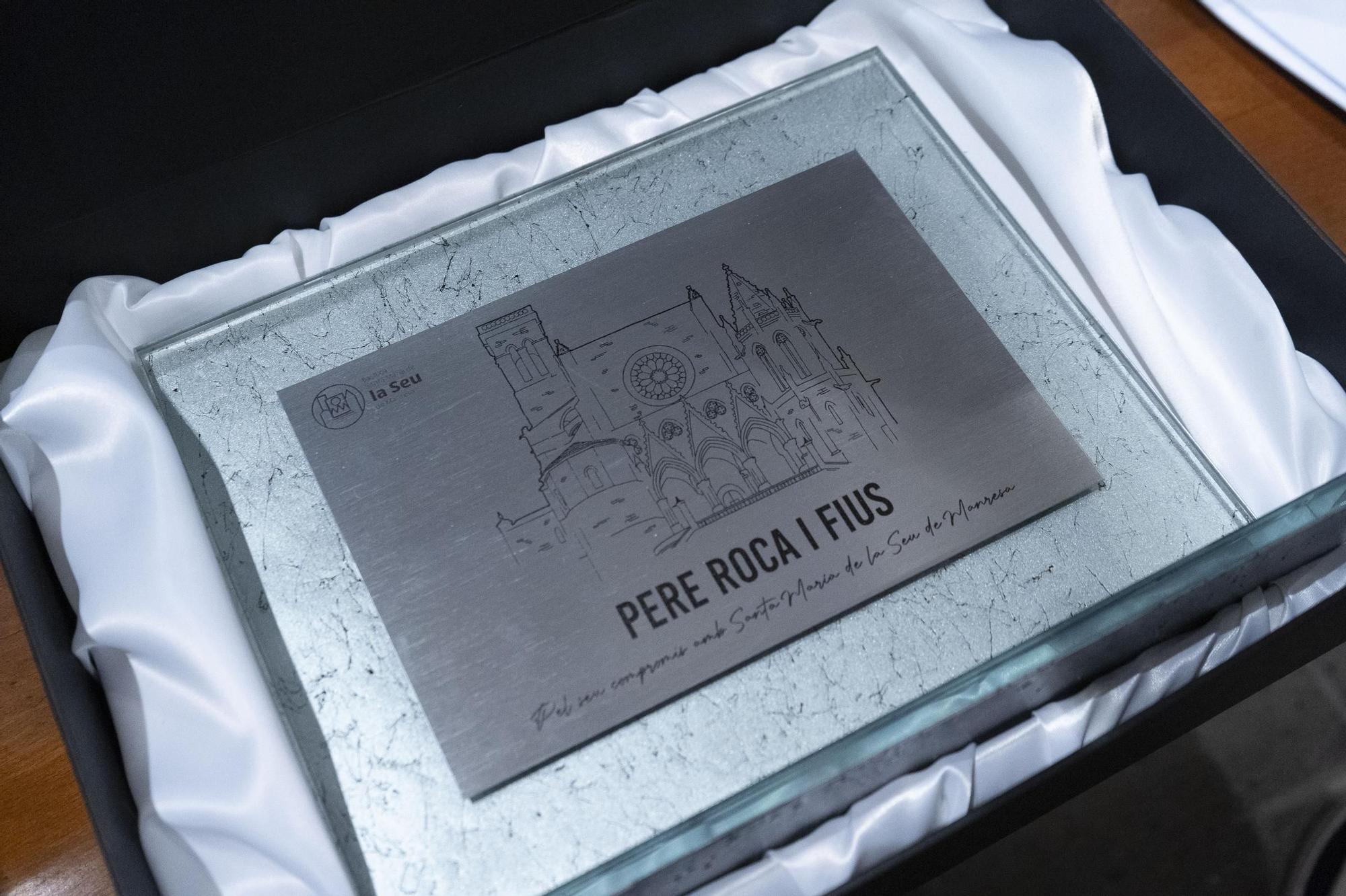 Homenatge a Pere Roca i Fius, "decorador", per la seva dedicació a la basílica de la Seu