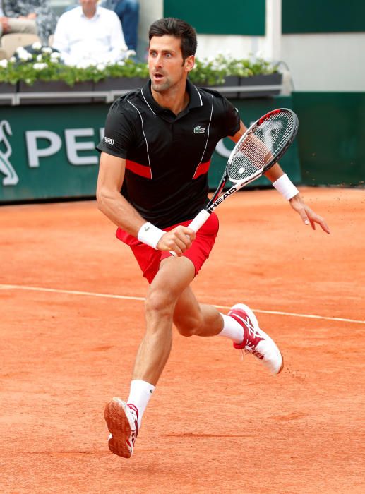 Partido entre Cecchinato y Djokovic en París