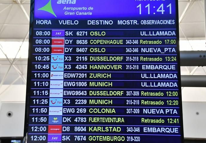 25/02/2020 AEROPUERTO. TELDE. Ambiente en el aeropuerto de Gran Canaria, dos días después de la suspencion de vuelos por la Calima.  Fotógrafa: YAIZA SOCORRO.  | 25/02/2020 | Fotógrafo: Yaiza Socorro