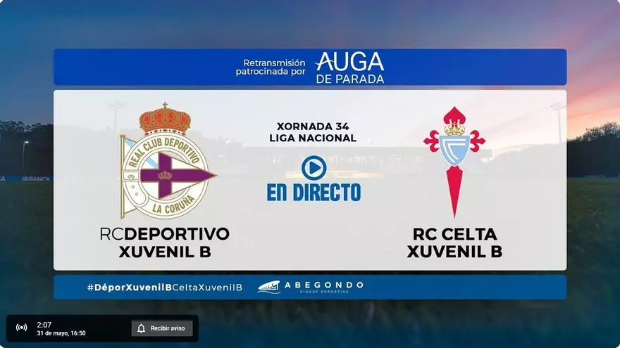 En directo: Dépor Juvenil B - Celta Juvenil B