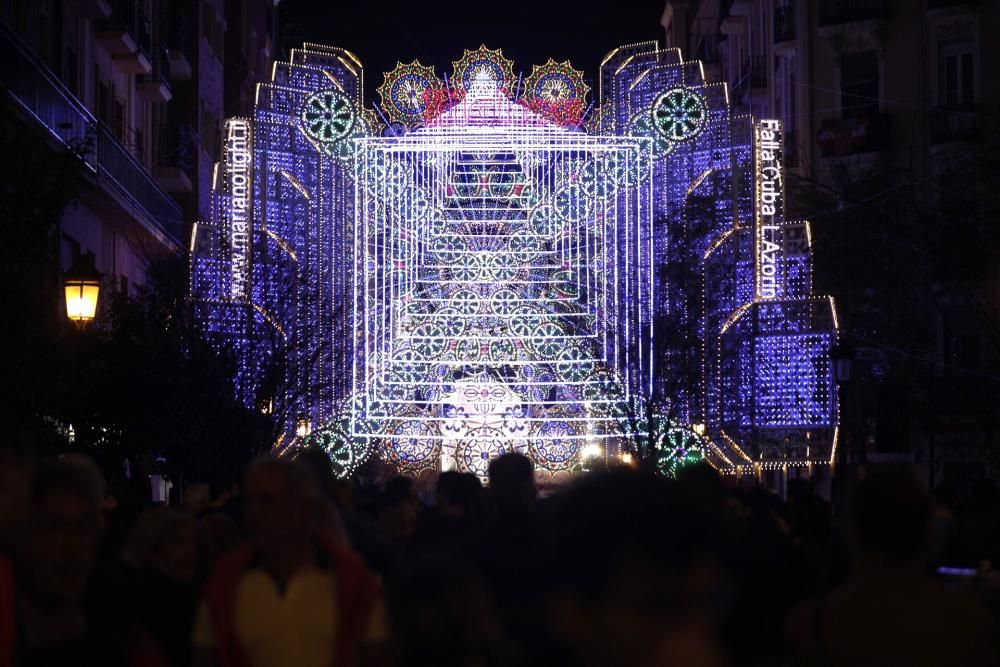 Encendido de luces de la falla Cuba-Literato Azorín