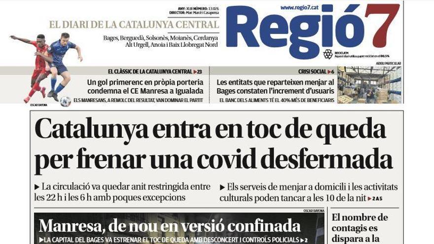 La portada de Regió7 d&#039;aquest dilluns, 26 d&#039;octubre