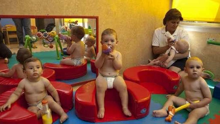 Bebés en la escuela infantil de Montevil, en una imagen de archivo.