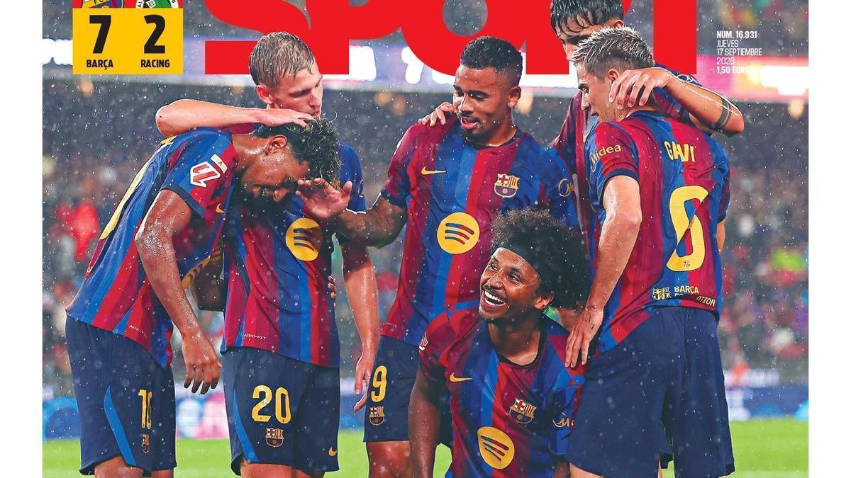 La portada de SPORT de hoy jueves, 17 de septiembre de 2026