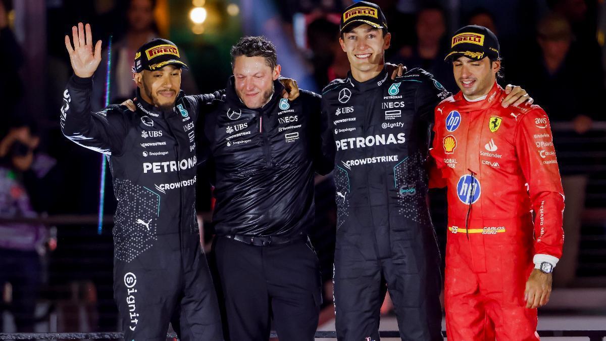 Carlos Sainz no ha podido esta vez con los Mercedes y ha sido tercero en el podio de Las Vegas.