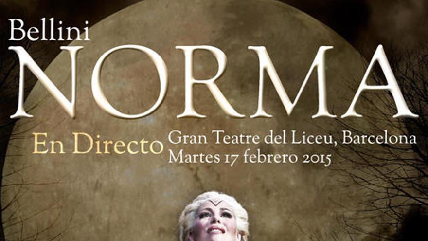 Cartel de la ópera &quot;Norma&quot; que se emitirá en directo en los Multicines Zamora.