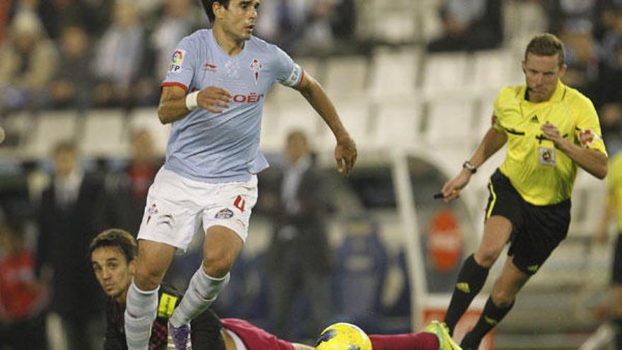 Borja Oubiña es duda para el partido del sábado ante el Sabadell