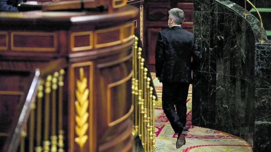 Fernando Grande-Marlaska ayer tras responder a varios diputados en el sesión de control del Congreso. | | EMILIO NARANJO (EFE)