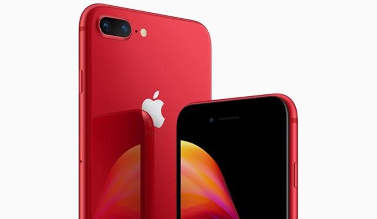 El iPhone 8 rojo.