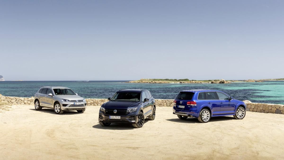 The three generations of the Volkswagen Touareg