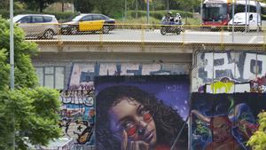 BARCELONA 28/07/2020 BARCELONA El modelo de arte urbano de Barcelona a debate, en la foto la Plaza Boticelli grafitti FOTO ELISENDA PONS