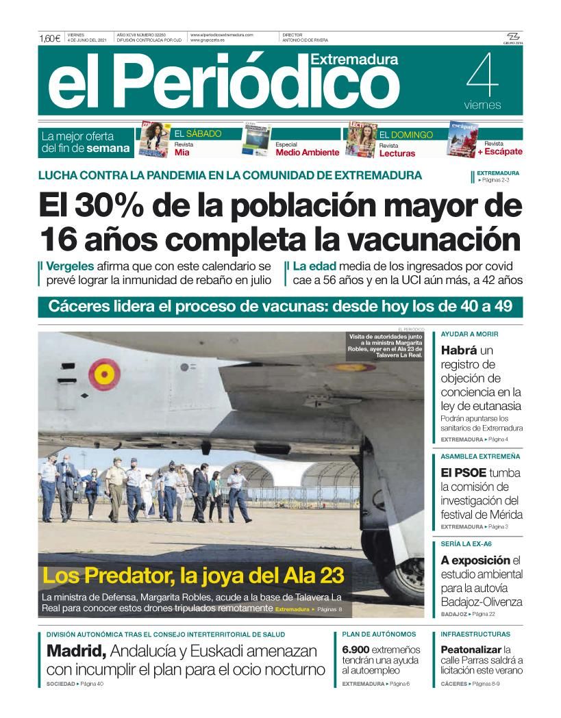 Consulta la portada correspondiente al día 4 de junioL del 2021