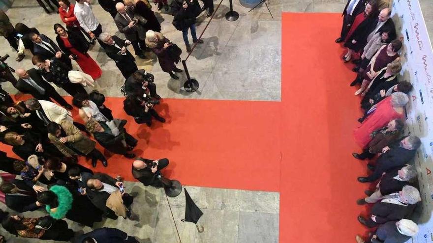 Vista aérea del &#039;photocall&#039; previo a la gala de entrega de los galardones, ayer, en Palexco.