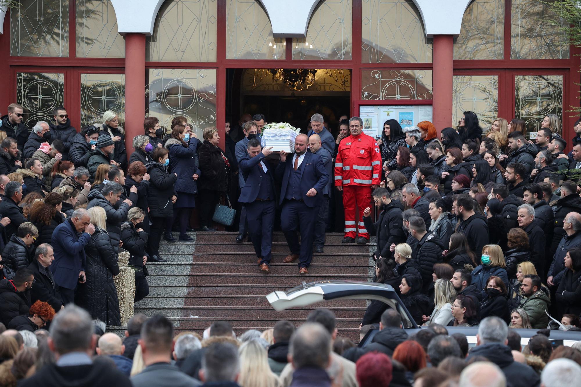 Funeral of a 34-year old woman, a victim of a train collision near the city of Larissa