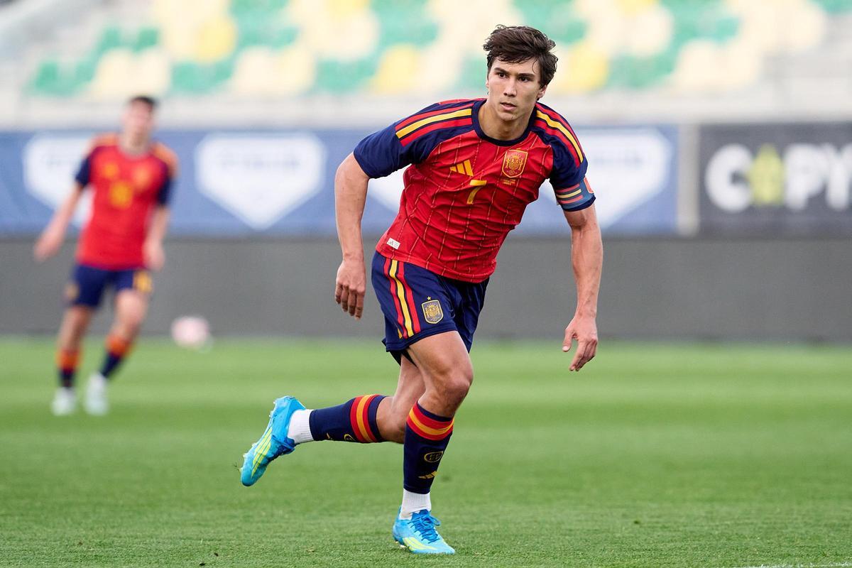 Gonzalo García, durante el partido de la sub-21 ante Chipre en Larnaka.