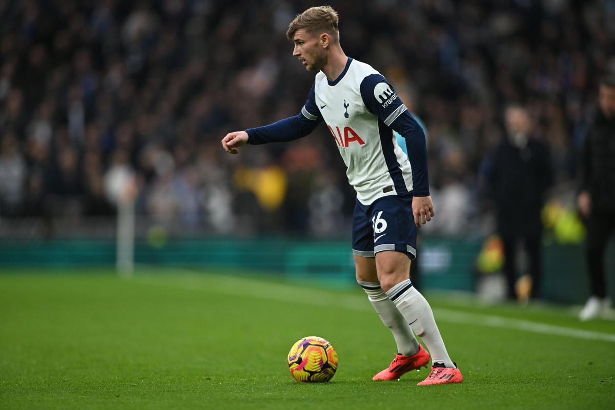 Londres (Reino Unido), 12/01/2024.- Timo Werner del Tottenham Hotspur durante el partido de la Premier League inglesa entre Tottenham Hotspur y Fulham en Londres, Gran Bretaña, 01 de diciembre de 2024. (Reino Unido, Londres) EFE/EPA/DANIEL HAMBURY SÓLO USO EDITORIAL. No se puede utilizar con audio, vídeo, datos, listas de partidos, logotipos de clubes/ligas, servicios 