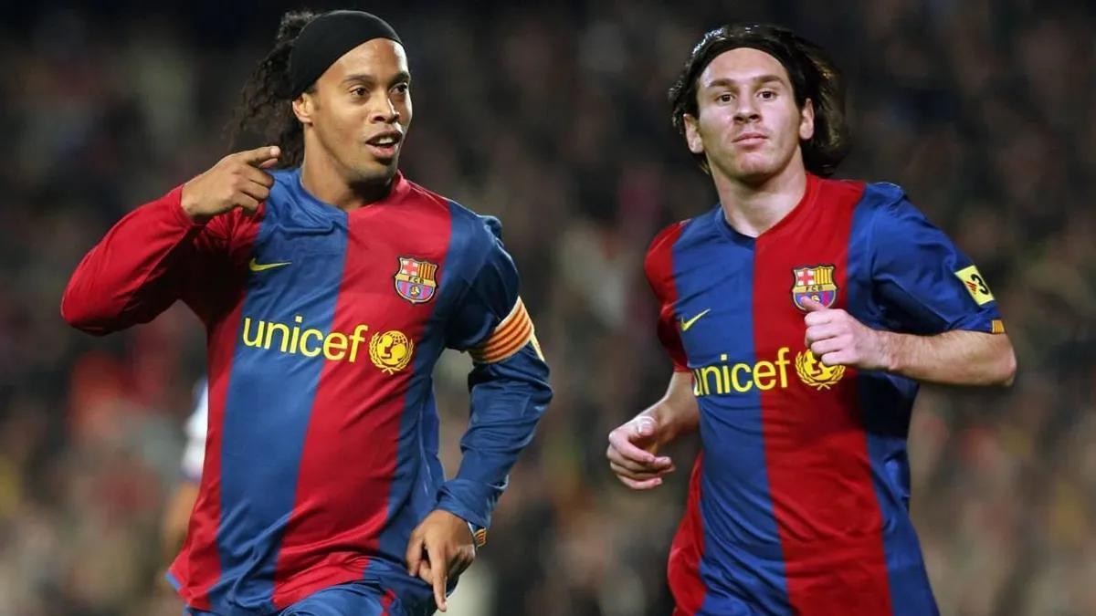 Ronaldinho y Leo Messi