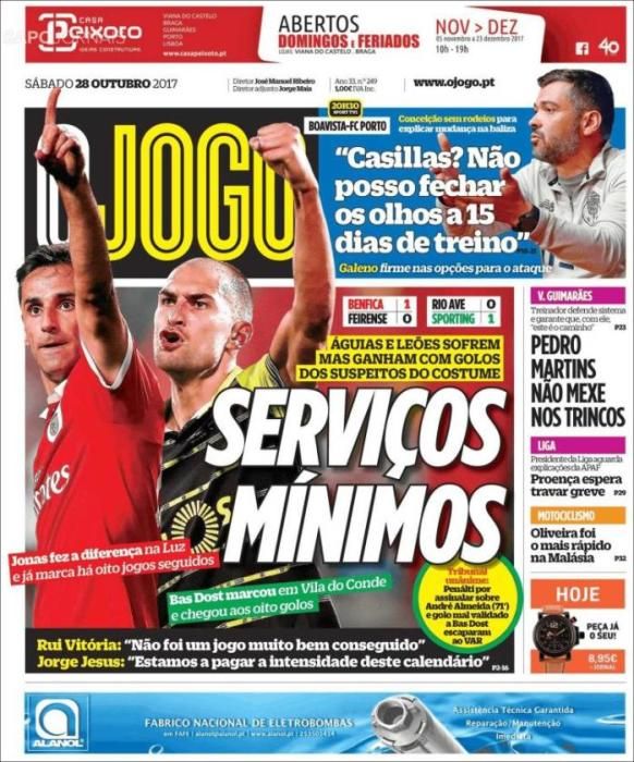 Portadas sábado 28 de octubre de 2017