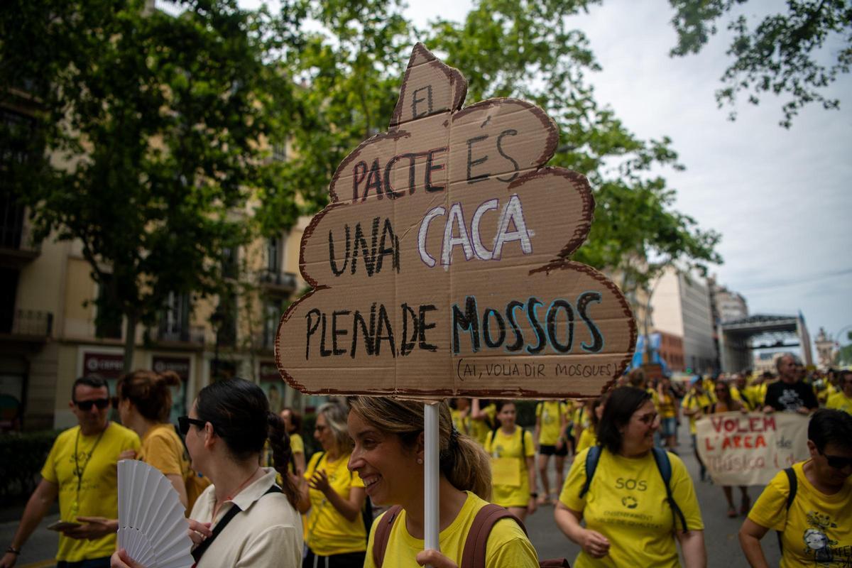 Manifestación de profesores en Barcelona