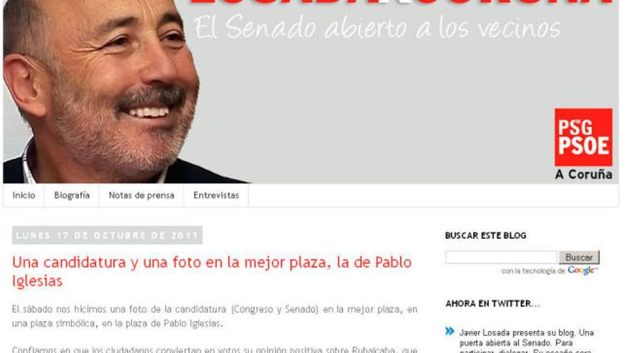 Losada bautiza su blog como el &#039;Senado abierto a los vecinos&#039;