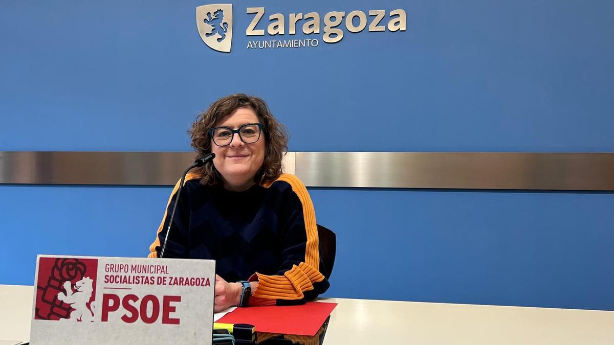 La concejala socialista Marta Aparicio, este viernes en rueda de prensa.