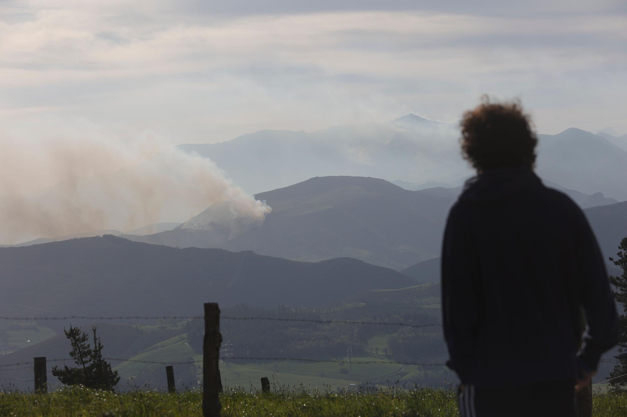 Dura lucha contra los incendios de Tineo y Valdés