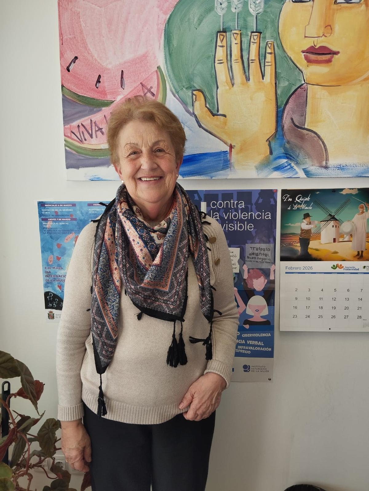 Cristina Pérez Castaño, presidenta de la Asociación de Pensionistas de El Franco.