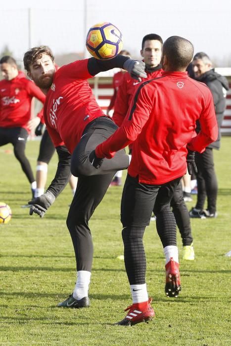 Entrenamiento del Sporting en el segundo día del año