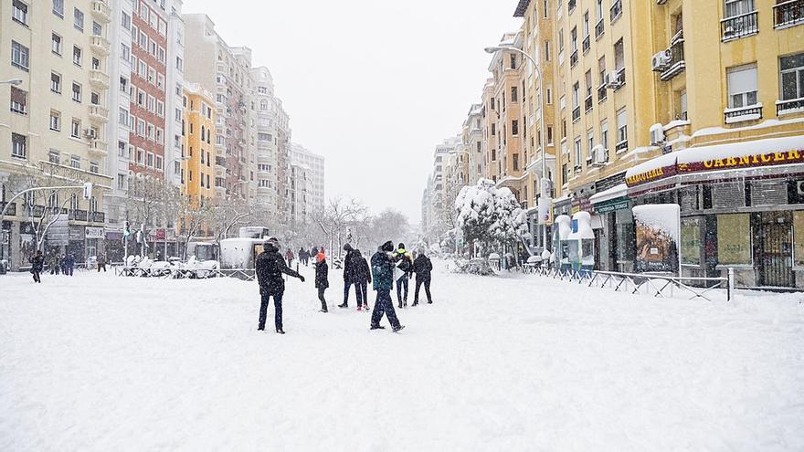 Así dejó Filomena algunas calles del centro de Madrid