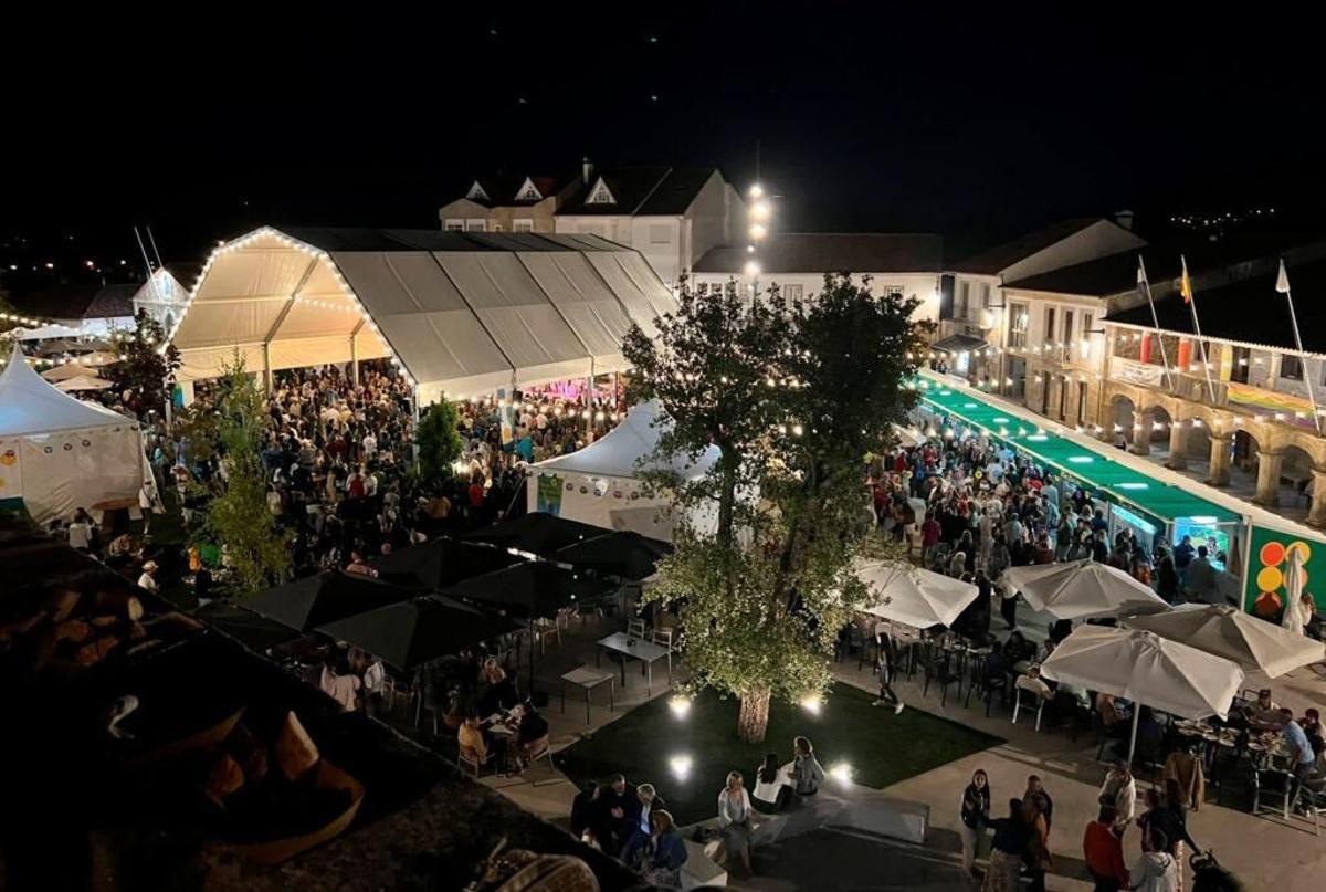 Imagen sin datar de una panorámica de la Feira do Viño de O Rosal.. FERIA. VINO. VISTA GENERAL.
