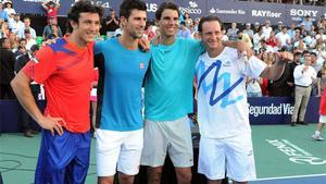 Juan Mónaco, Novak Djokovic, Rafael Nadal y David Nalbandian