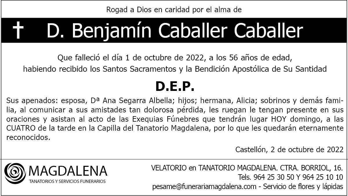 D. Benjamín Caballer Caballer