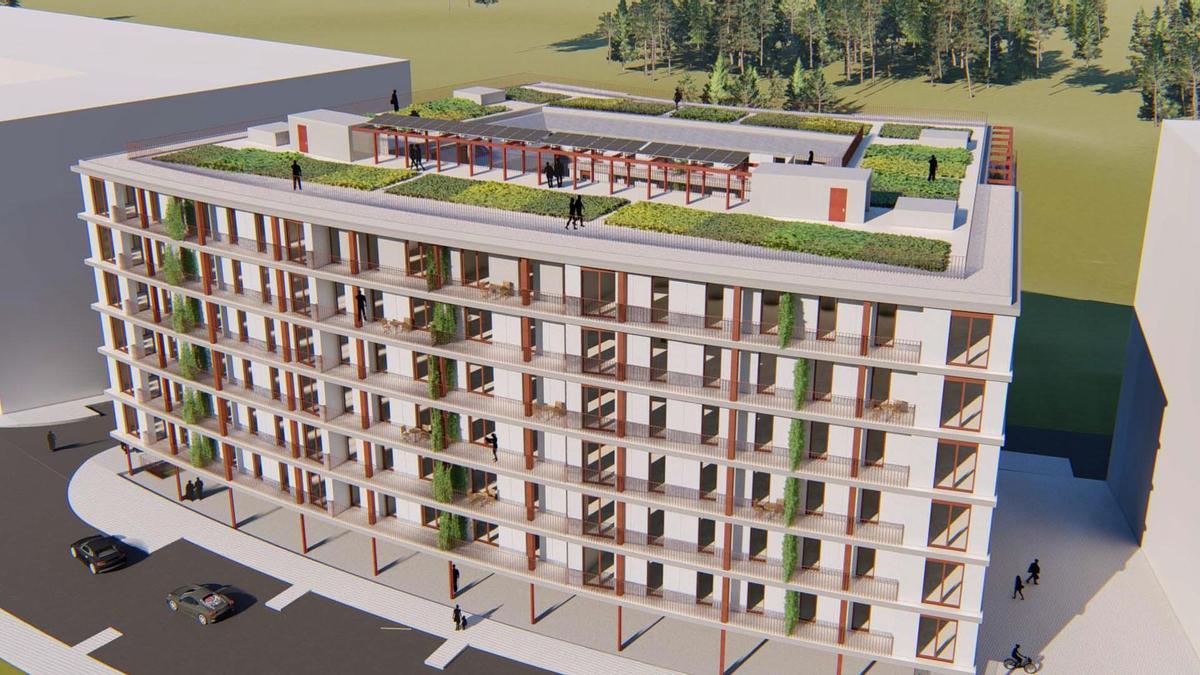 Recreación del edificio previsto por la cooperativa en Xuxán