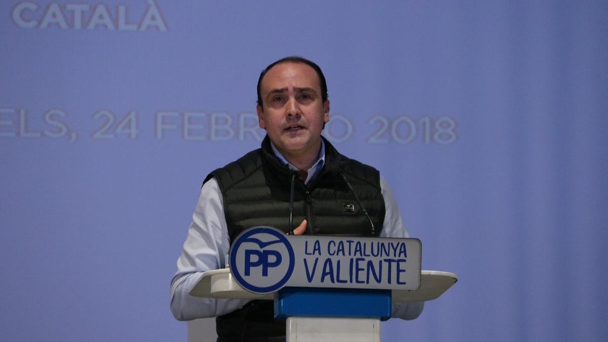 Daniel Serrano en un acto del PP en Castelldefels el pasado mes de febrero