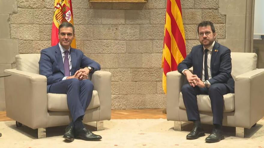 Pedro Sánchez y Pere Aragonès.