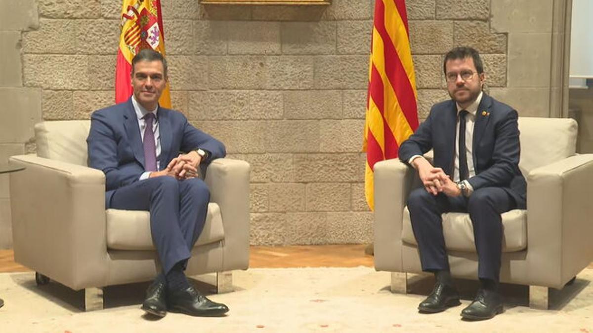 Pedro Sánchez y Pere Aragonès.