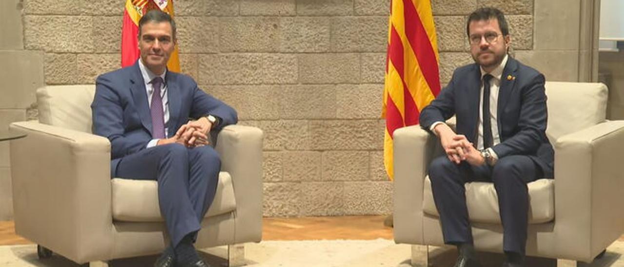 Pedro Sánchez y Pere Aragonès.
