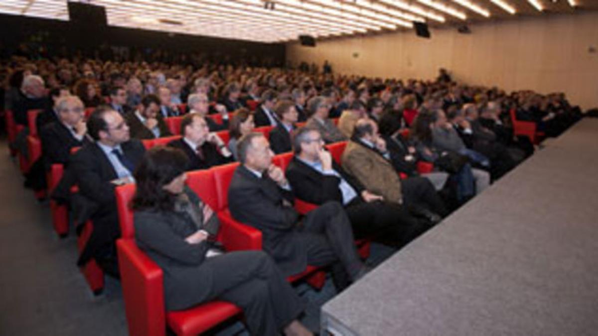 Aspecto de la platea del auditorio de la Ciutat de la Justícia, en L'Hospitalet, este jueves por la noche.