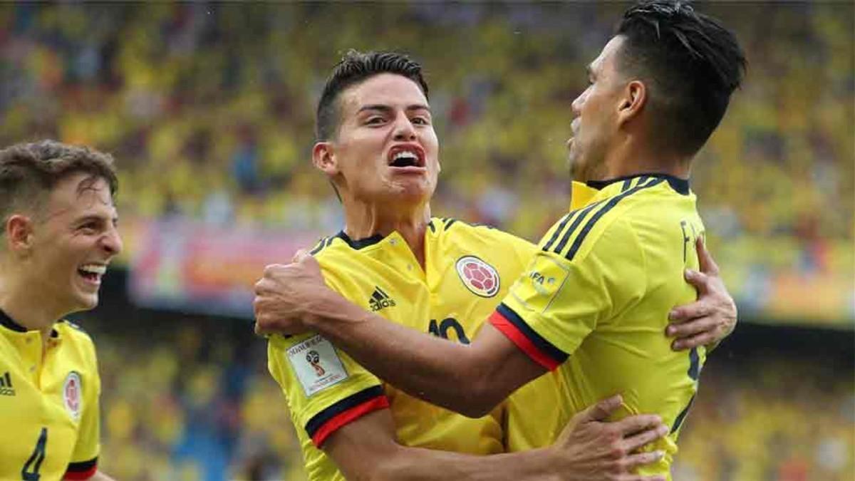 James Rodríguez y Falcao lideran a Colombia