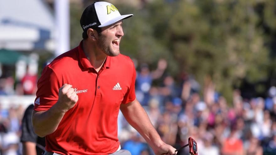 El golfista español Jon Rahm, tras proclamarse vencedor.