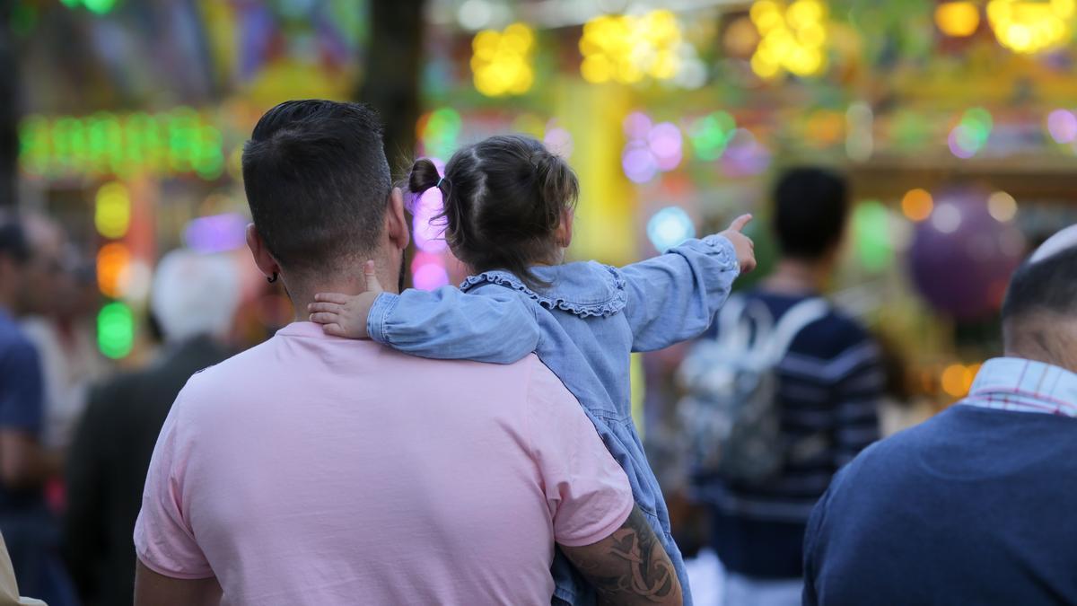 Zona de atracciones en las fiestas de San Froilán que se celebran estos días en Lugo.